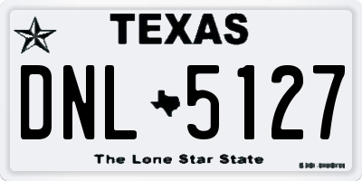TX license plate DNL5127