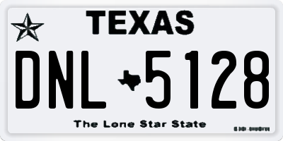 TX license plate DNL5128