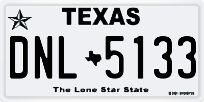 TX license plate DNL5133