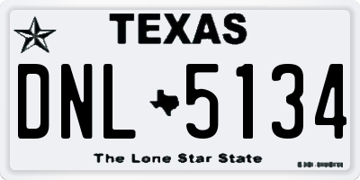 TX license plate DNL5134