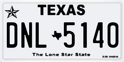 TX license plate DNL5140