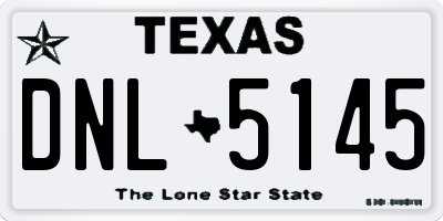 TX license plate DNL5145