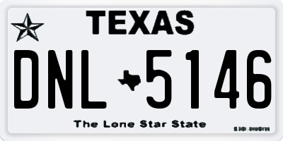 TX license plate DNL5146