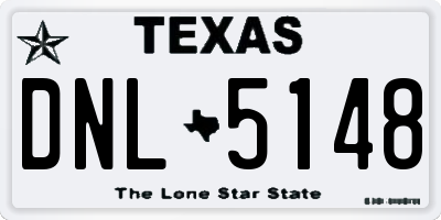 TX license plate DNL5148