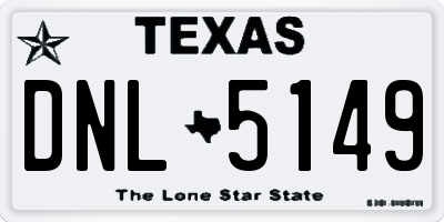 TX license plate DNL5149