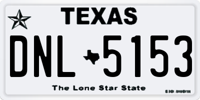 TX license plate DNL5153