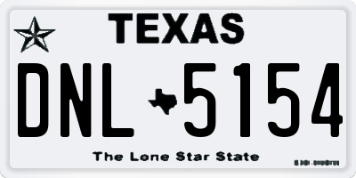 TX license plate DNL5154