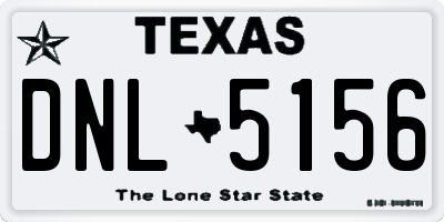 TX license plate DNL5156