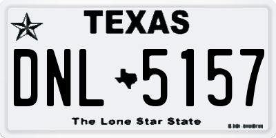 TX license plate DNL5157