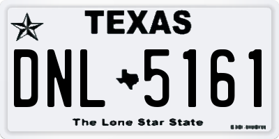 TX license plate DNL5161