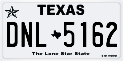 TX license plate DNL5162