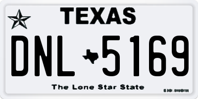 TX license plate DNL5169