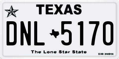 TX license plate DNL5170