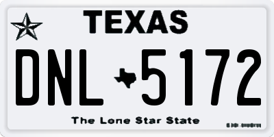 TX license plate DNL5172