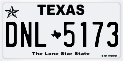 TX license plate DNL5173