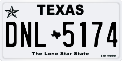 TX license plate DNL5174
