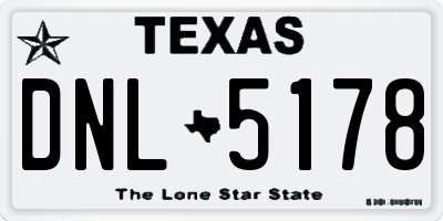 TX license plate DNL5178