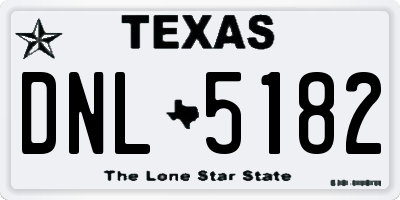 TX license plate DNL5182