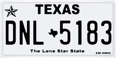 TX license plate DNL5183