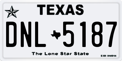TX license plate DNL5187
