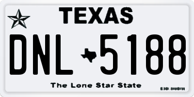 TX license plate DNL5188