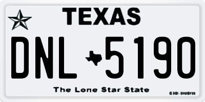 TX license plate DNL5190