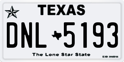 TX license plate DNL5193