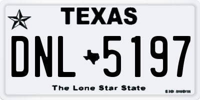 TX license plate DNL5197