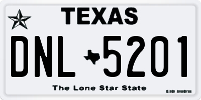 TX license plate DNL5201