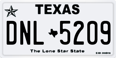 TX license plate DNL5209