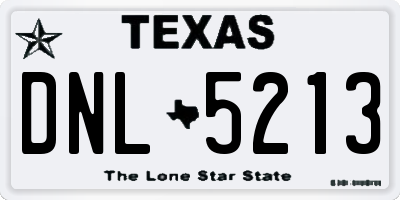 TX license plate DNL5213