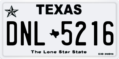TX license plate DNL5216