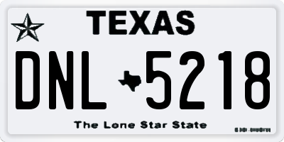 TX license plate DNL5218