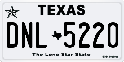 TX license plate DNL5220