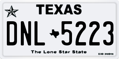 TX license plate DNL5223