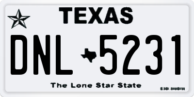 TX license plate DNL5231
