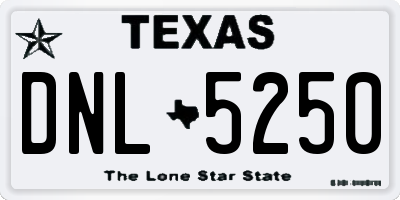 TX license plate DNL5250