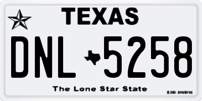 TX license plate DNL5258