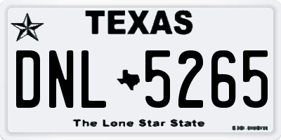 TX license plate DNL5265