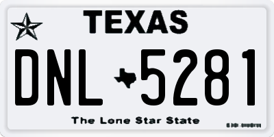 TX license plate DNL5281