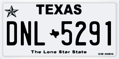 TX license plate DNL5291
