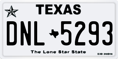 TX license plate DNL5293