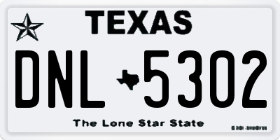 TX license plate DNL5302