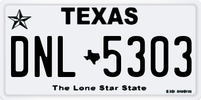 TX license plate DNL5303