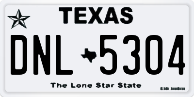 TX license plate DNL5304