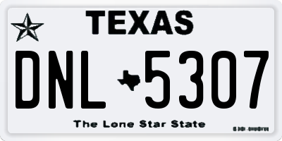 TX license plate DNL5307