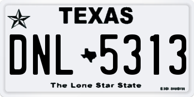 TX license plate DNL5313