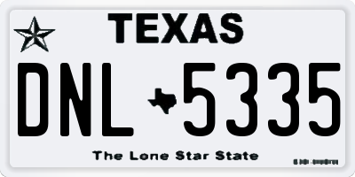 TX license plate DNL5335