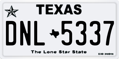 TX license plate DNL5337