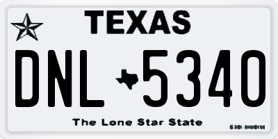 TX license plate DNL5340